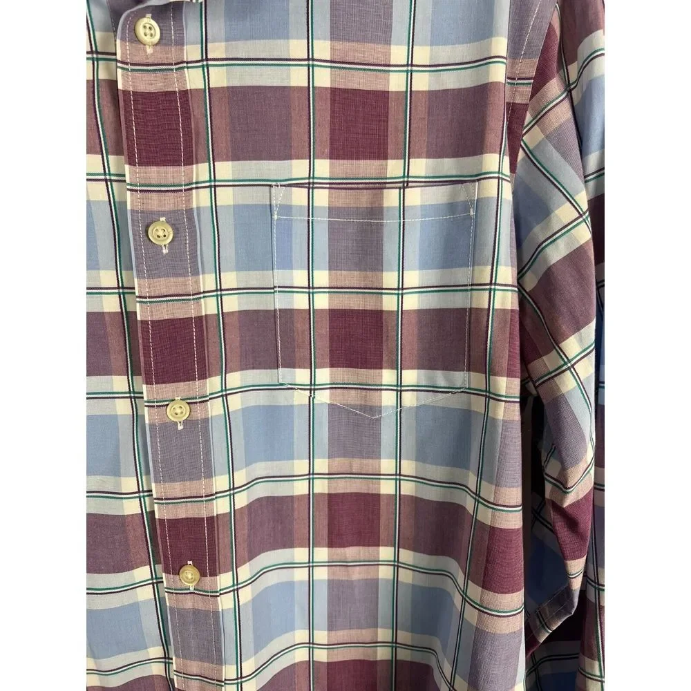 Banana Republic‎ Mens Shirt Medium Plaid Camden Fit Long Sleeve Button Up